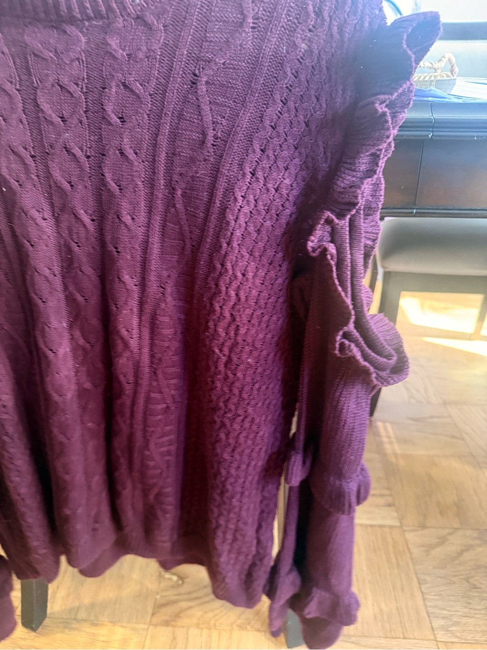 Express Ruffle Cut-out Sweater - Picture 4 of 5